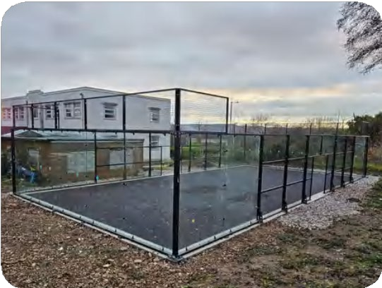 Installed padel court customer case from the United Kingdom.