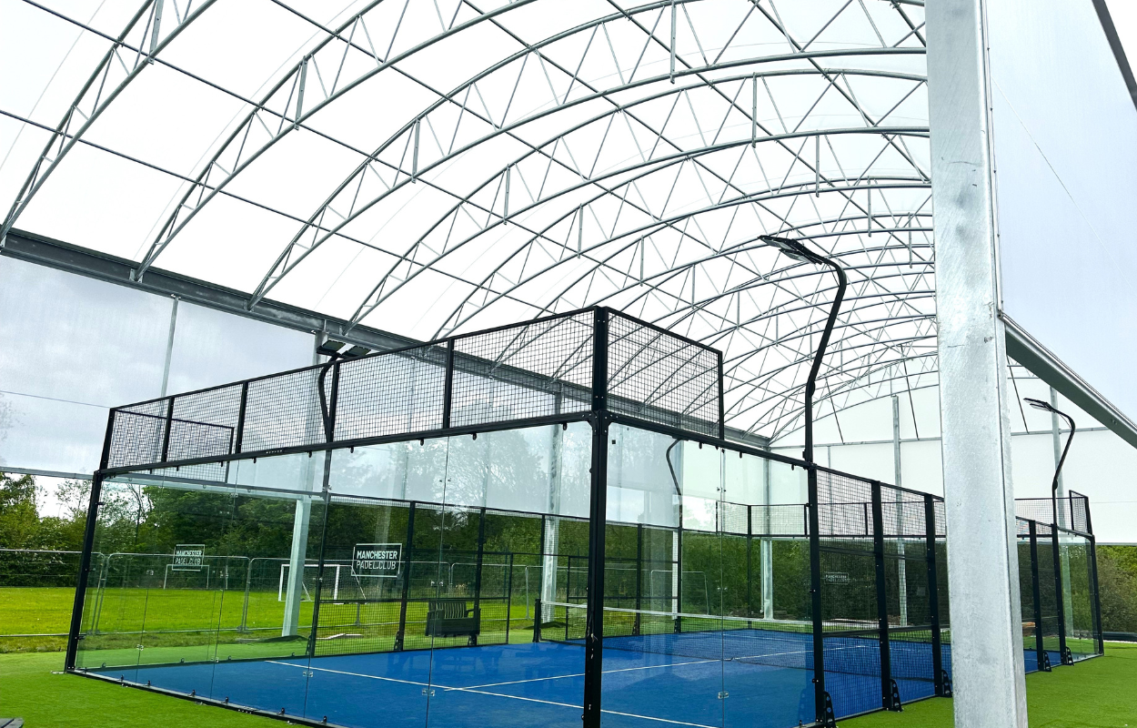Installed roofed padel court photo